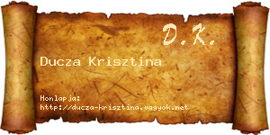 Ducza Krisztina névjegykártya